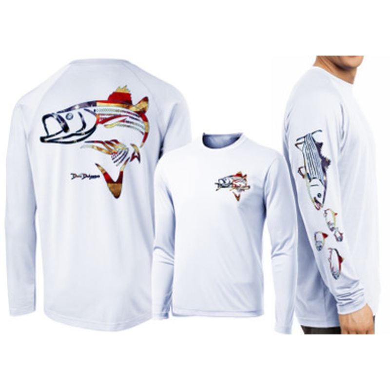 David Dunleavy Striper USA Long Sleeve Shirt – Pearl Grey – M