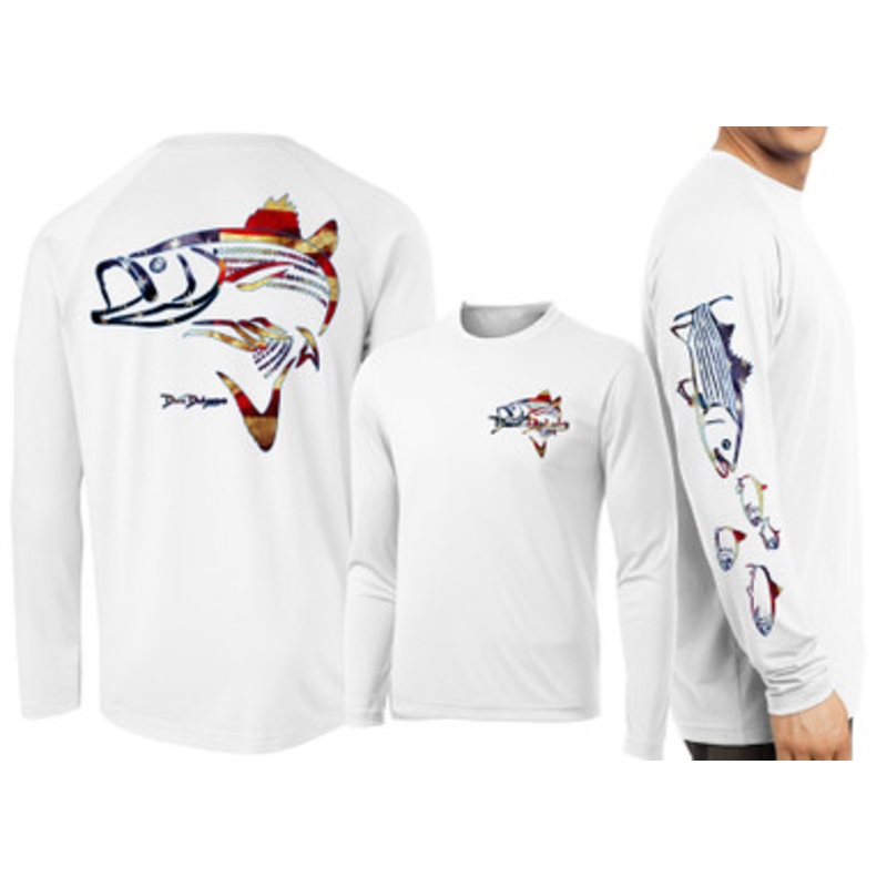 David Dunleavy Striper USA Long Sleeve Shirt – White – L