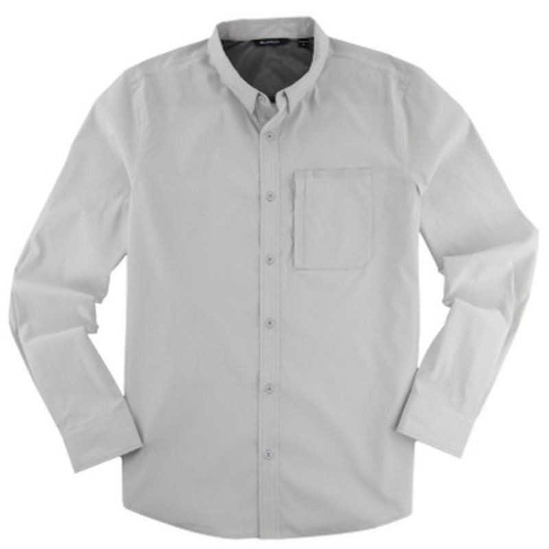 JB Langley Blackwell Long Sleeve Button Down Shirt – Light Grey Heather – XL