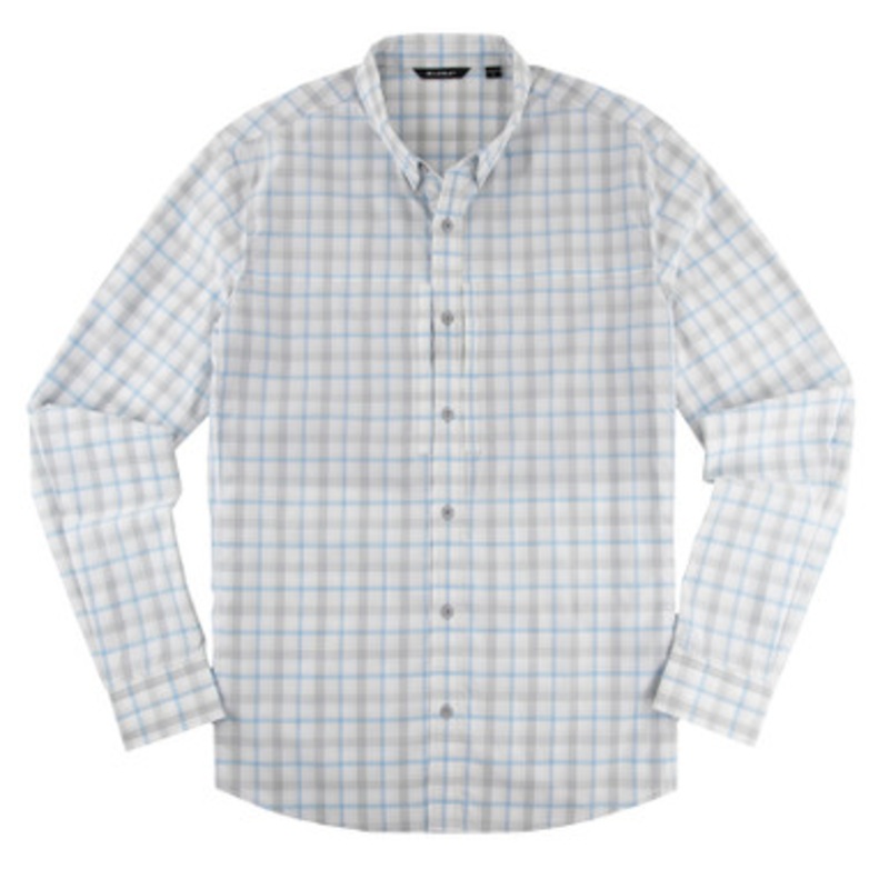 JB Langley Rockwell Long Sleeve Button Down Shirt – Light Blue Plaid – 2XL