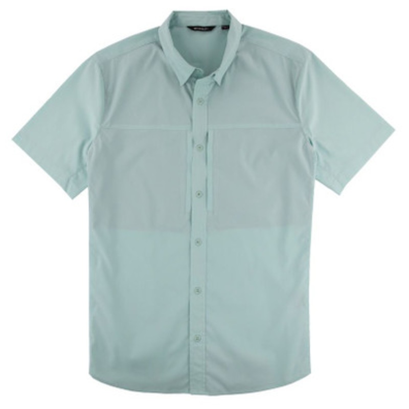 JB Langley Rockwell Short Sleeve Button Down Shirt – Light Blue – M