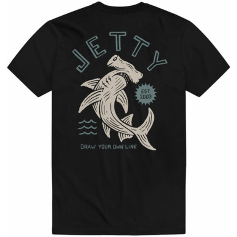 Jetty Hammered Short Sleeve T-Shirt – Black – X-Large