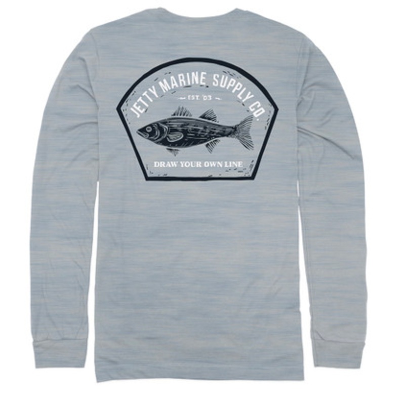 Jetty Striper UV Solar Long Sleeve Shirt – Fog – Medium