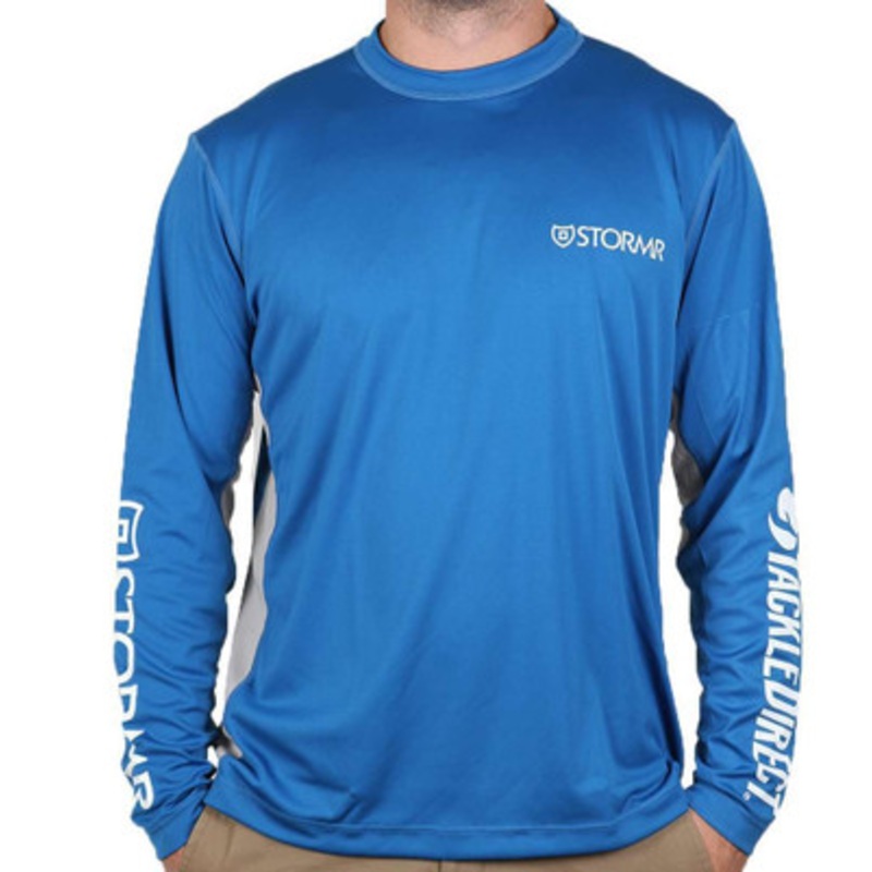 Stormr UV Shield TackleDirect Logo Long Sleeve Shirt – Blue – Large
