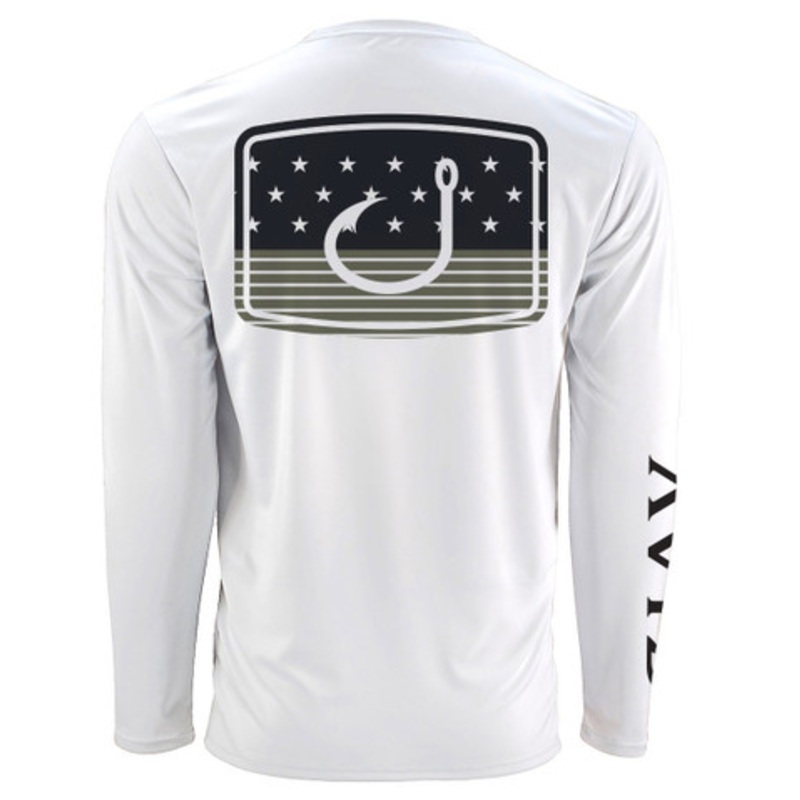 AVID Sportswear Merica Fatigue AviDry Long Sleeve Shirt – White – S