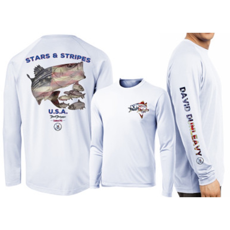 David Dunleavy Stars & Stripes Long Sleeve Shirt – Pearl Grey – M
