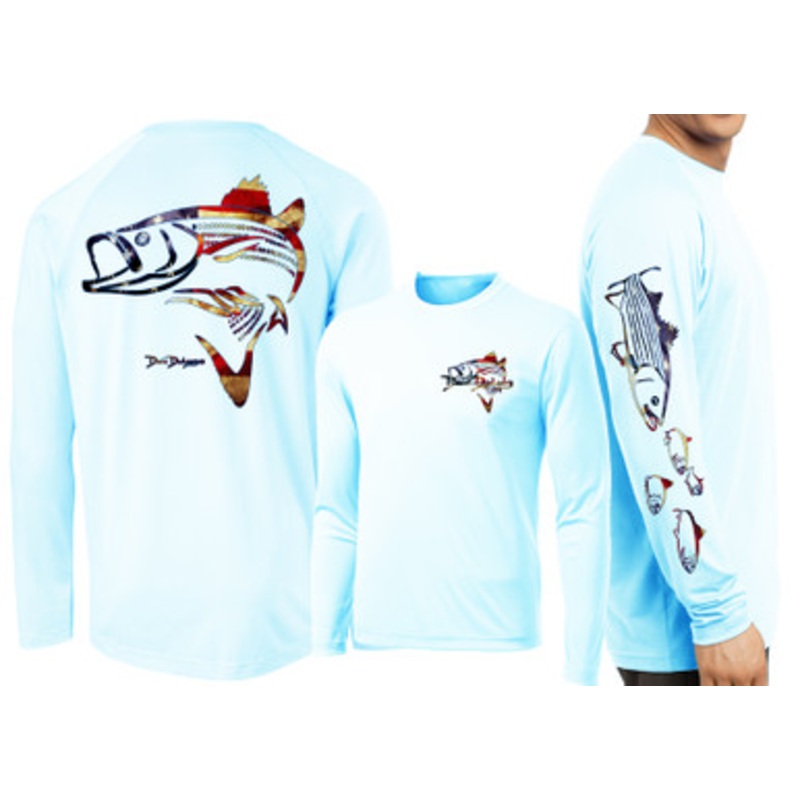 David Dunleavy Striper USA Long Sleeve Shirt – Arctic Blue – XL