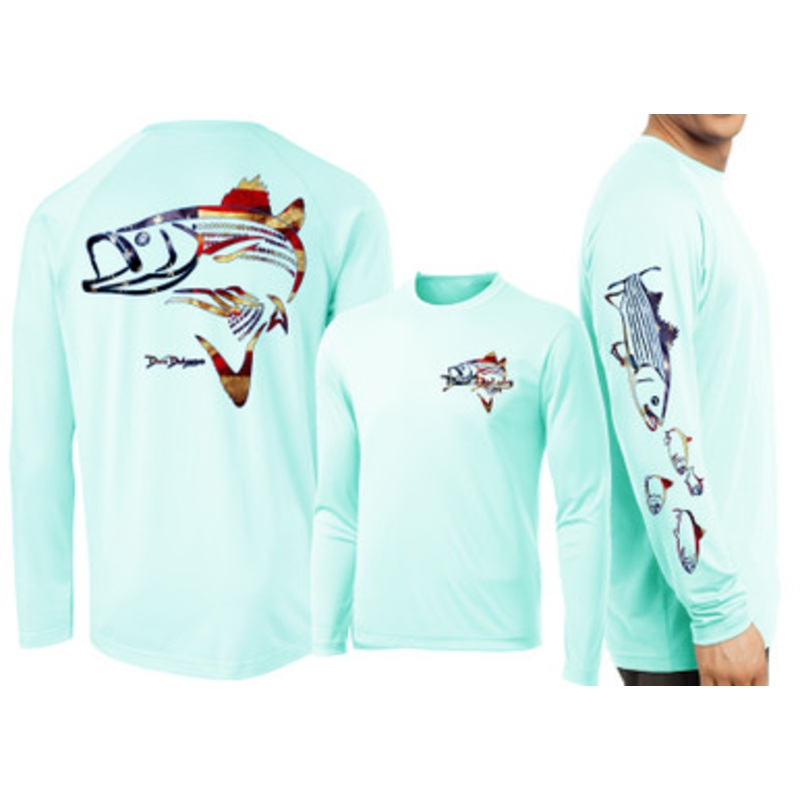 David Dunleavy Striper USA Long Sleeve Shirt – Seagrass – 3XL
