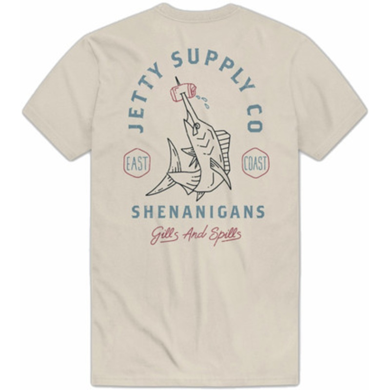 Jetty Beer Spear Short Sleeve T-Shirt – Cream – X-Large