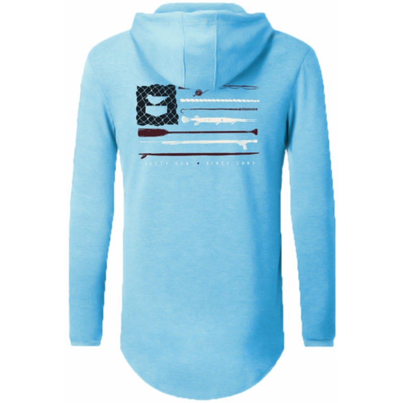 Jetty Old Glory UV Solar Hoodie – Light Blue – X-Large