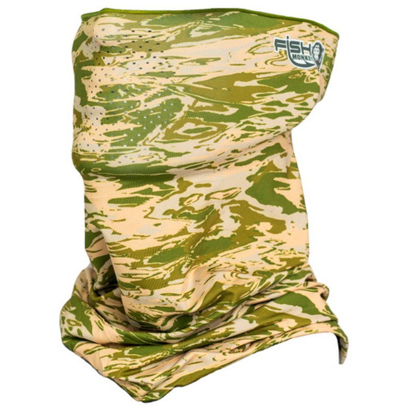 Fish Monkey FM40 Performance Face Guard – Green Water Camo