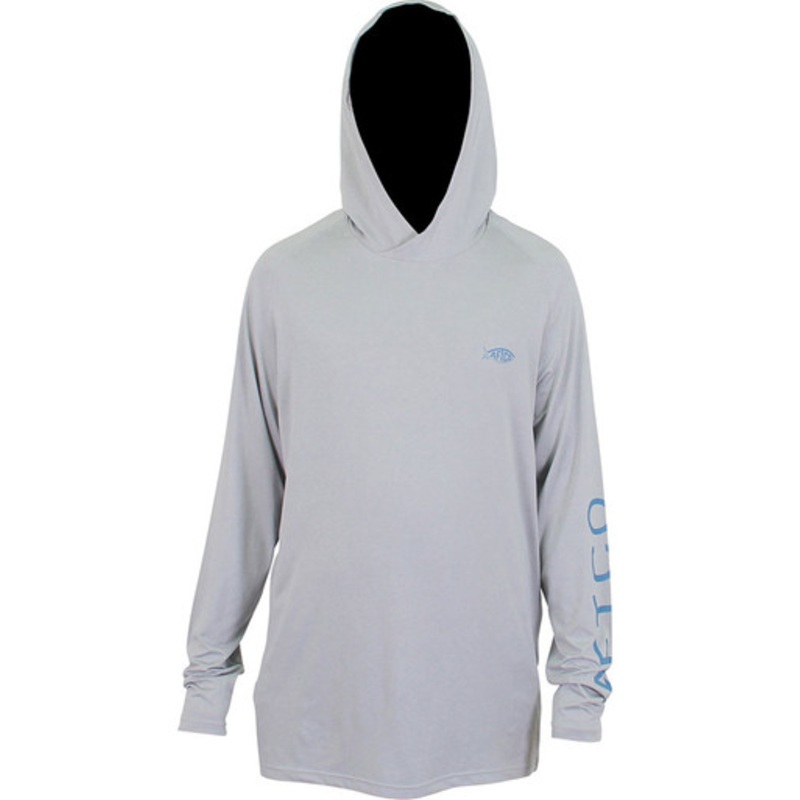 Aftco Samurai 2 Heathered Long Sleeve Hooded Shirt – Gray Heather – L