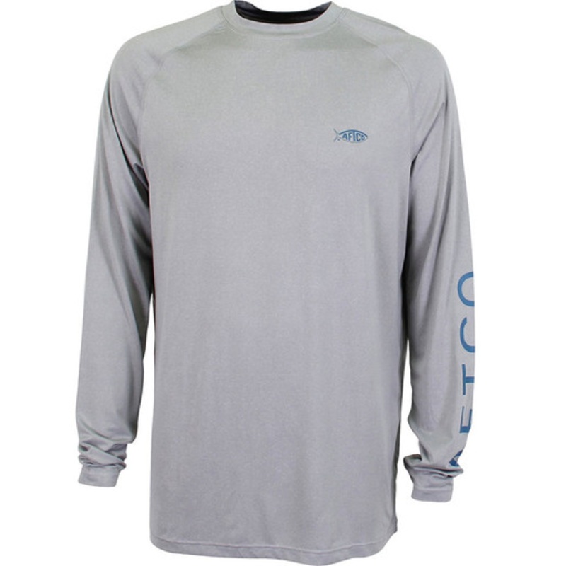 Aftco Samurai 2 Long Sleeve Performance Shirt – Gray Heather – L