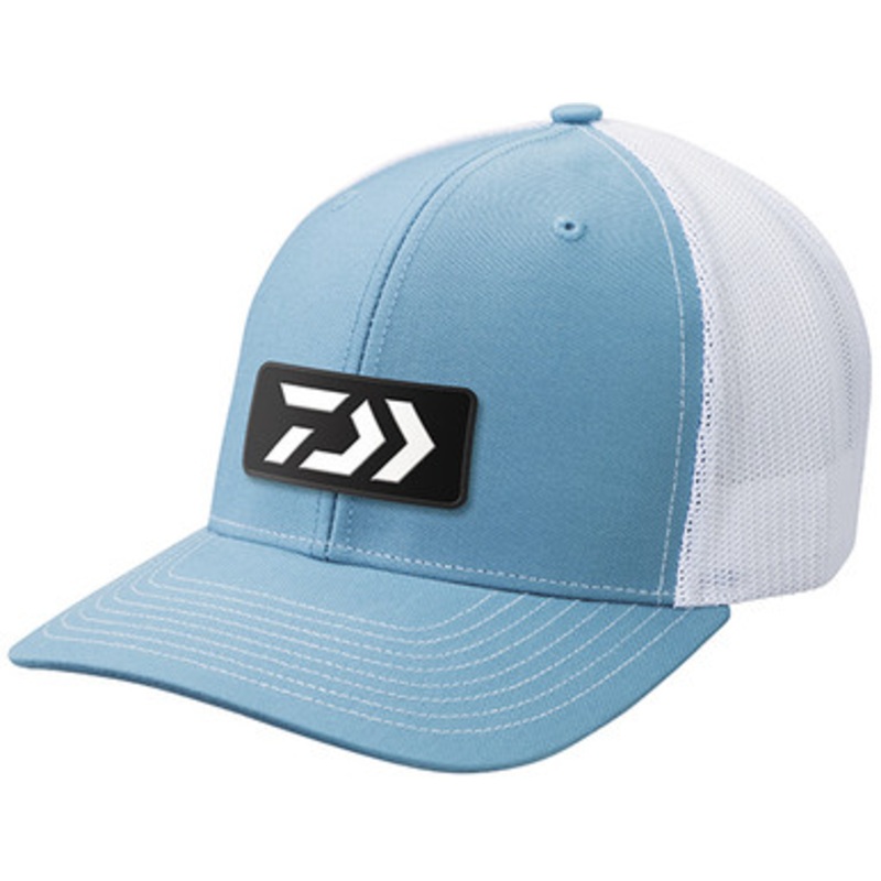Daiwa D-Vec Rubber Patch Trucker Hat – Lite Blue/White