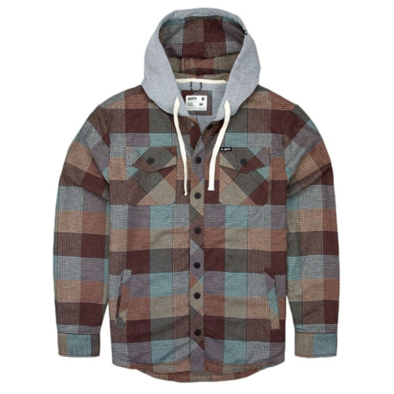Jetty Mayfly Hooded Flannel Jacket – Rust – XL