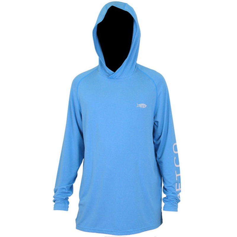 Aftco Samurai 2 Heathered Long Sleeve Hooded Shirt – Vivid Blue Heather – XL