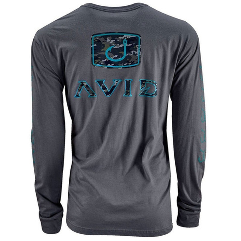 AVID Sportswear Camo Fill Long Sleeve Shirt – Charcoal – L