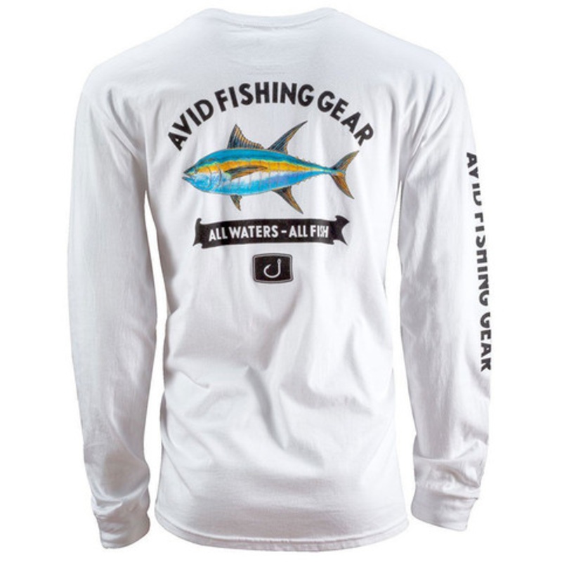 AVID Sportswear Tuna Mount Long Sleeve Shirt – White – L