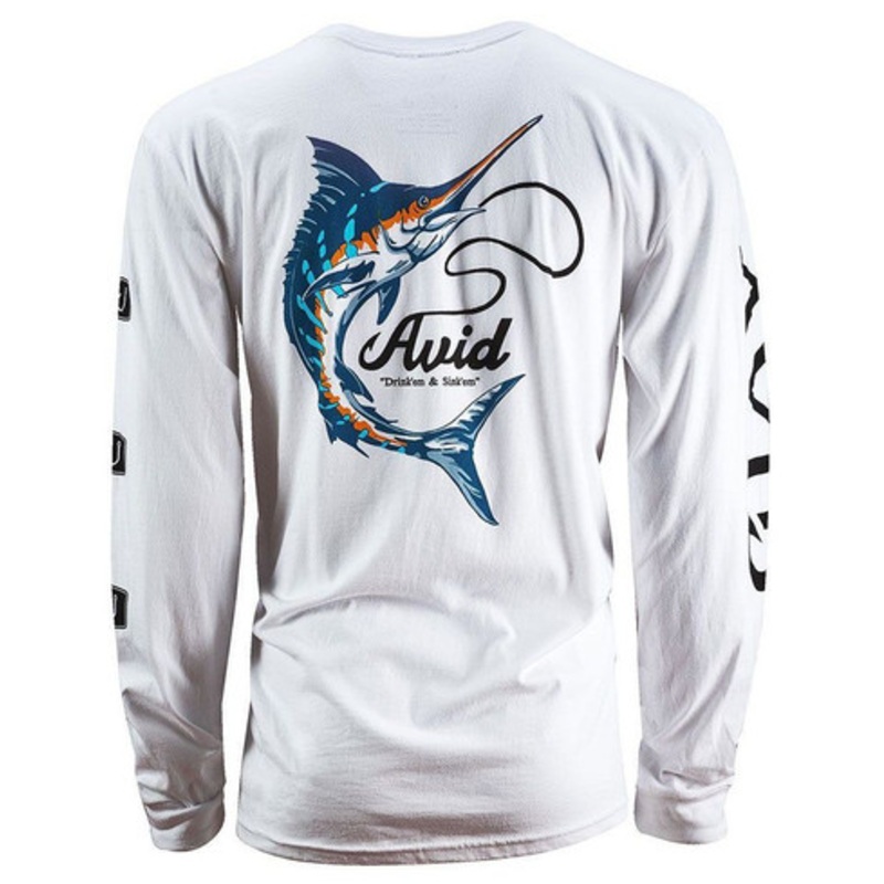 AVID Sportswear Watering Hole Long Sleeve Shirt – White – L
