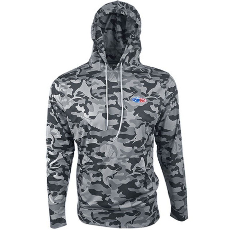Bluefin USA Camo Hoodie – Grey – XL