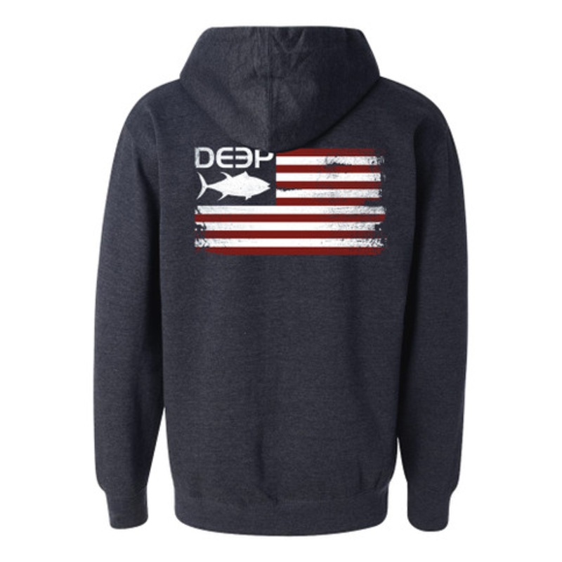 Deep Ocean Tuna Flag Hoodie – L