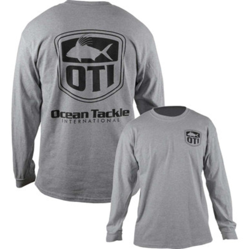 Ocean Tackle International Rooster Logo Long Sleeve Shirt – Grey – L