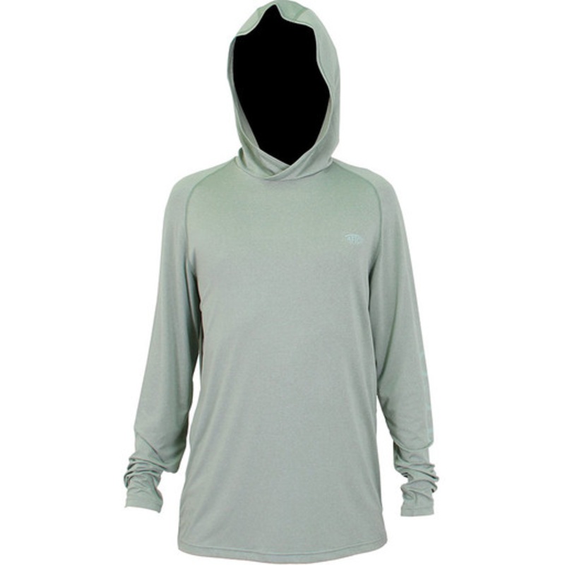 Aftco Samurai 2 Heathered Long Sleeve Hooded Shirt – Olive Heather – S