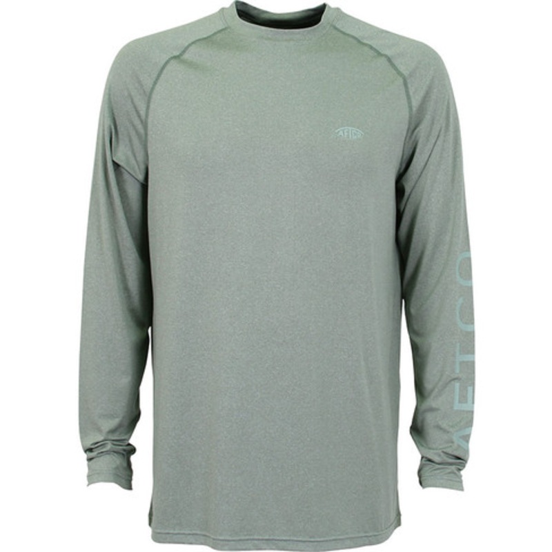 Aftco Samurai 2 Long Sleeve Performance Shirt – Olive Heather – L
