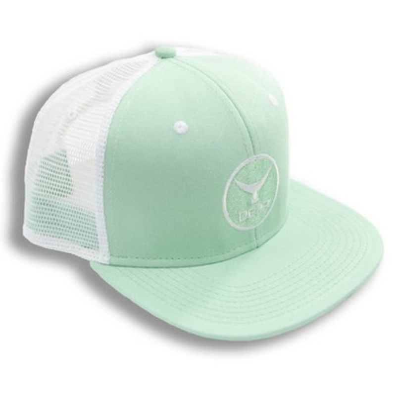Deep Ocean Flat Brim Tuna Tail Trucker Hat – Seafoam