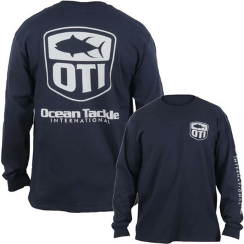 Ocean Tackle International Tuna Logo Long Sleeve Shirt – Navy – L