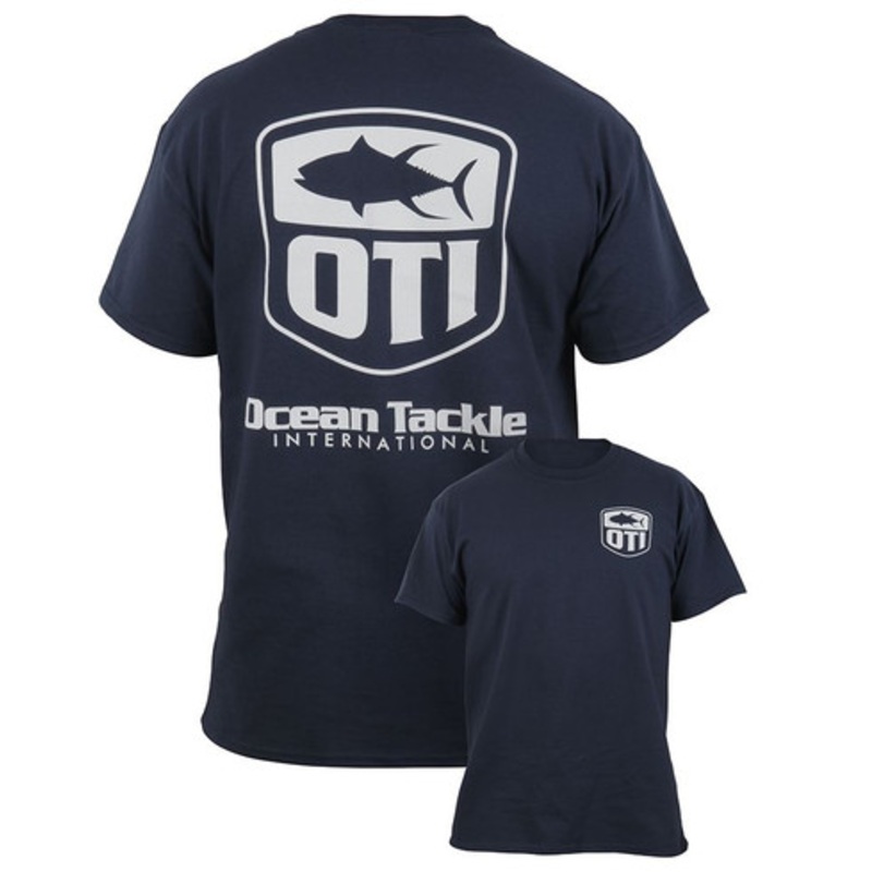 Ocean Tackle International Tuna Logo Short Sleeve Tee – Navy – L