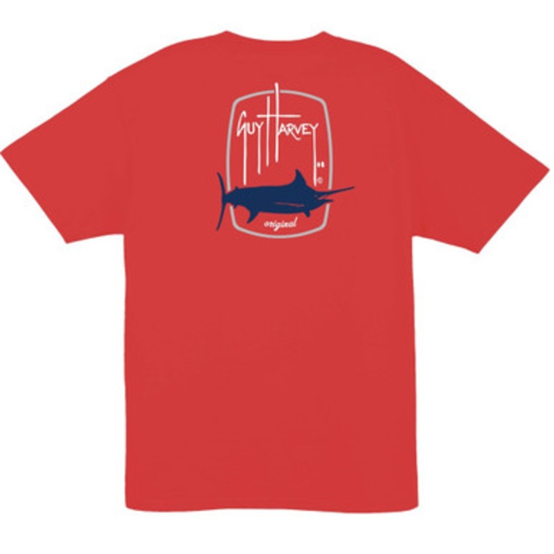 Aftco Guy Harvey Barrel Logo Short Sleeve T-Shirt – Lava – M