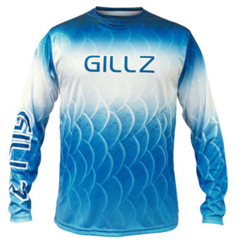 Gillz Extreme Scales Long Sleeve Performance Shirt – Blue M