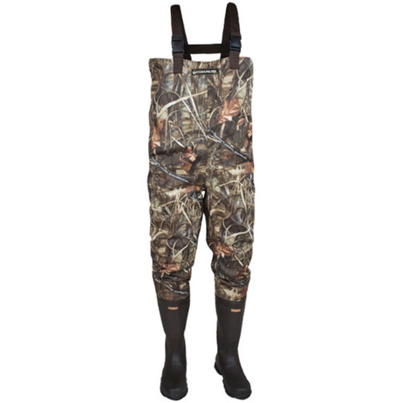 Compass360 Oxbow Poly Rubber Camo Cleated Bootfoot Chest Waders – Realtree MAX-5 – 13