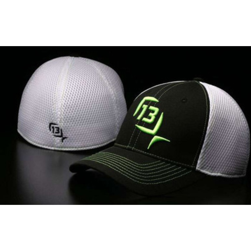 13 Fishing The Baldwin FlexFit Cap – Black/Lime – Small
