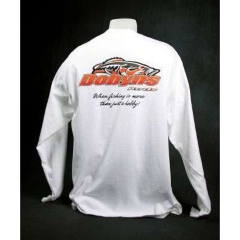 Dobyns Rods Fish Logo Long Sleeve T-Shirt – White – X-Large