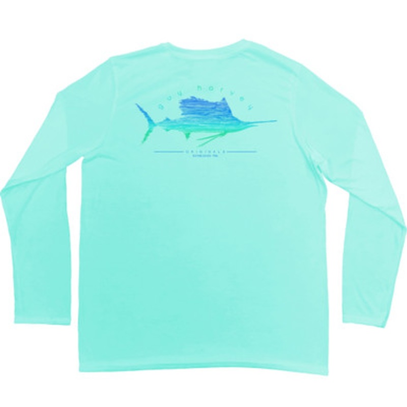 Aftco Guy Harvey Sailfish Scribble Performance LS Shirt – XL