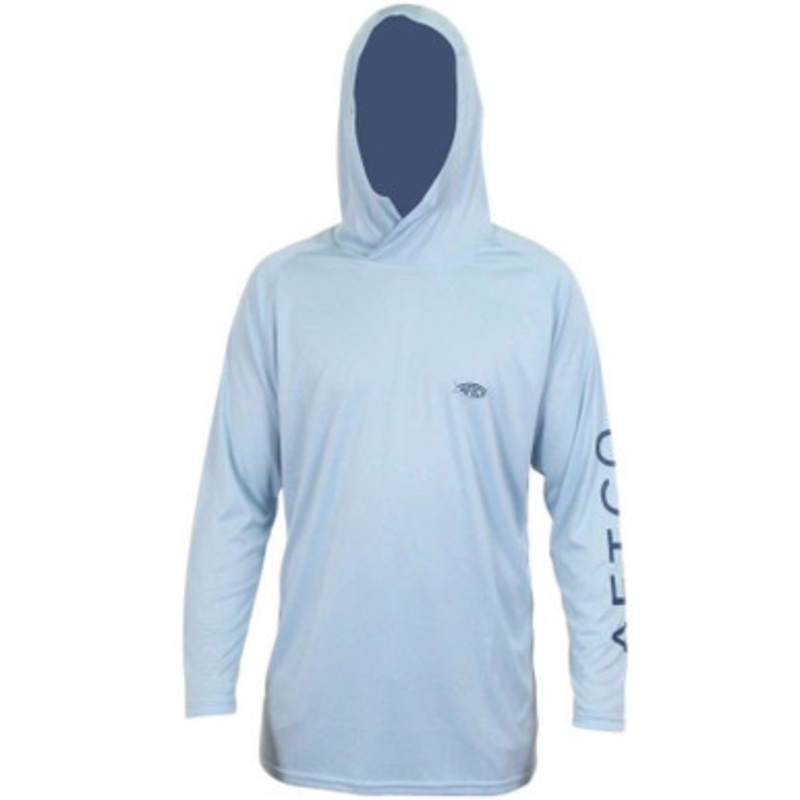 AFTCO M63201 Samurai Hooded Long Sleeve Sun Shirt – Sky – X-Large