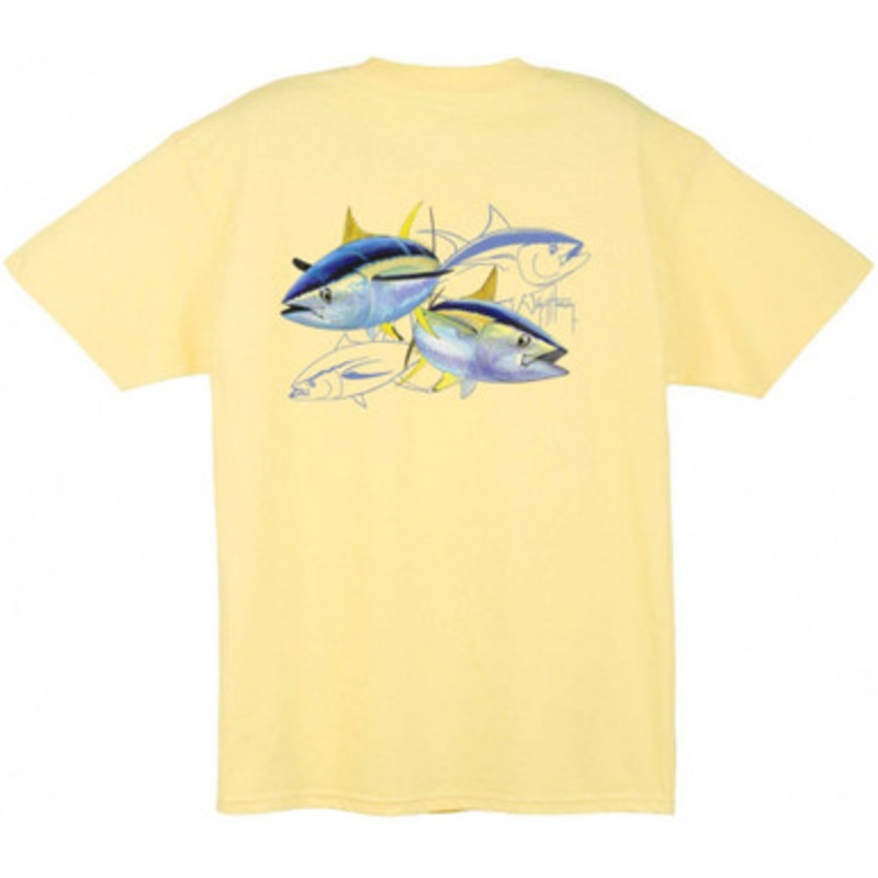 Guy Harvey MTH1329 Tuna Dash T-Shirts Yellow – X-Large