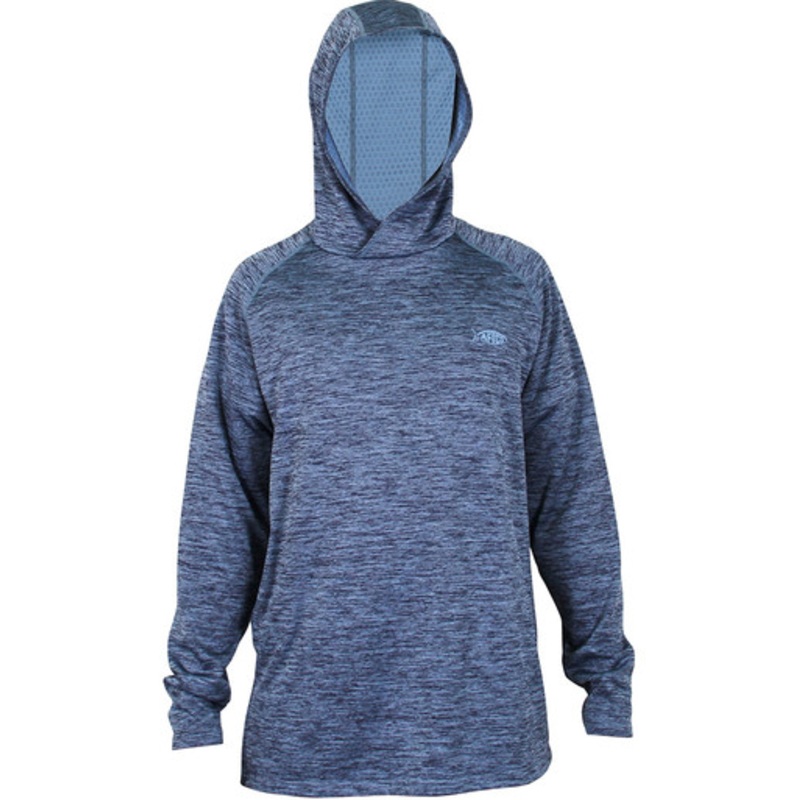 Aftco Hexatron Performance Long Sleeve Hoodie – Midnight Heather – XL