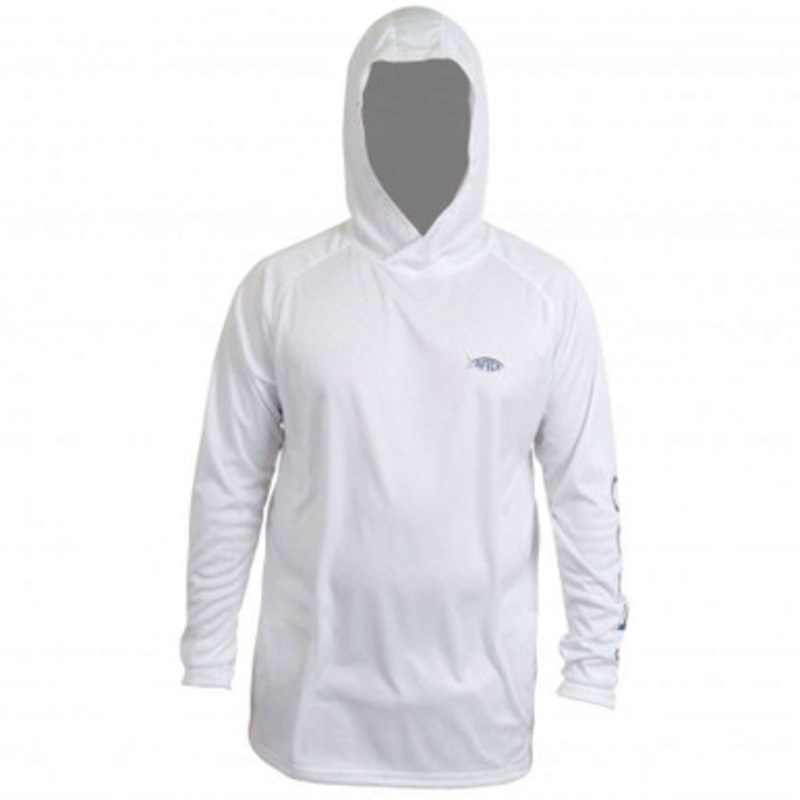 AFTCO M63201 Samurai Hooded Long Sleeve Sun Shirt – White – Small