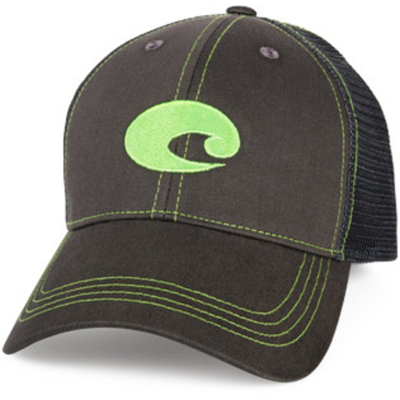 Costa Del Mar Neon Trucker – Graphite Twill w/ Neon Blue Stitching