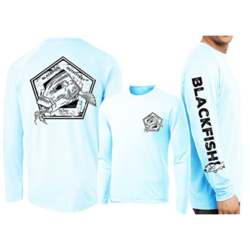 David Dunleavy Blackfish Outfitters LS Performance Shirt – Arctic Blue – L