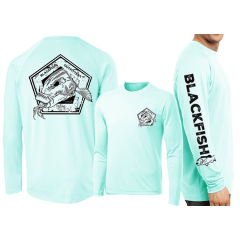 David Dunleavy Blackfish Outfitters LS Performance Shirt – Seagrass – L