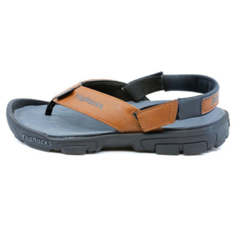 FlipRocks Flip Flop with Timberline Pads – Brown – Sizes 8-9