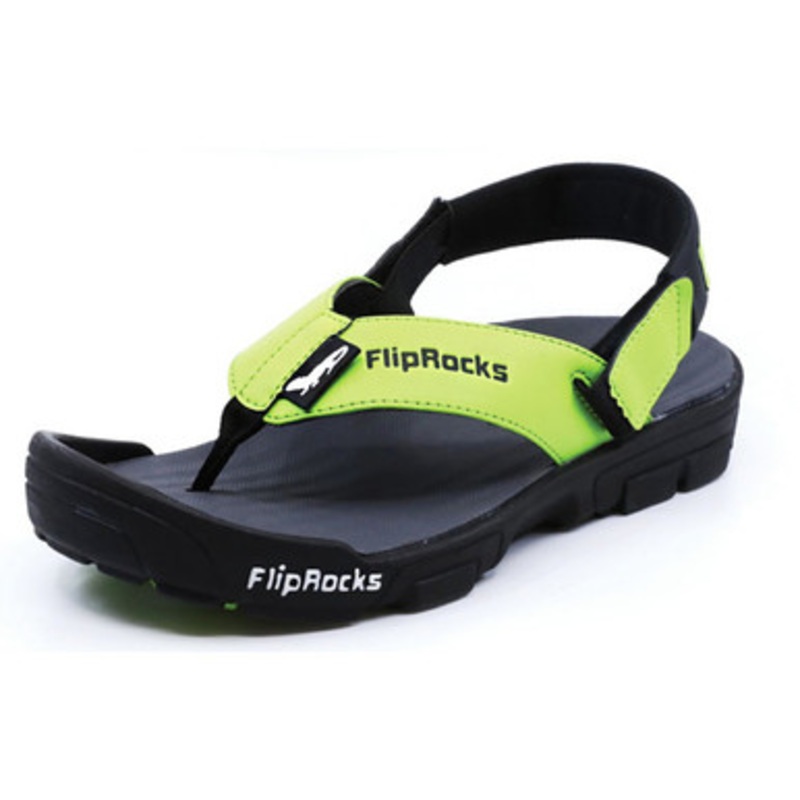 FlipRocks Flip Flop with Timberline Pads – Neon Green – Sizes 12-13