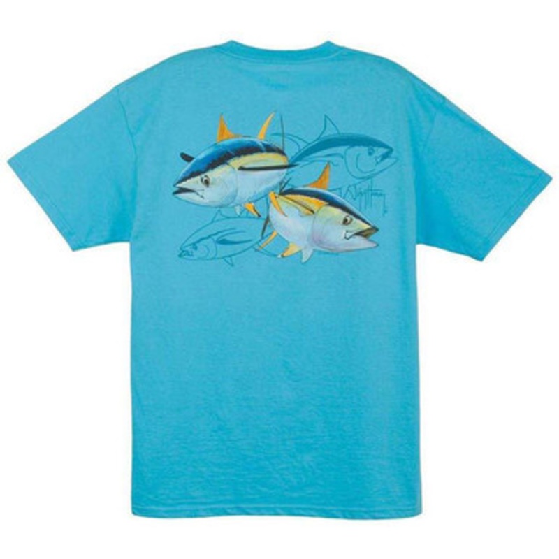 Guy Harvey MTH1329 Tuna Dash T-Shirts Aqua Blue – X-Large