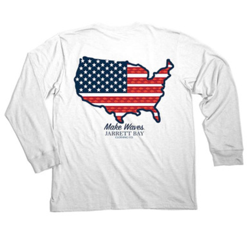 Jarrett Bay US Map Harkers Island Long Sleeve T-Shirt – 3XL