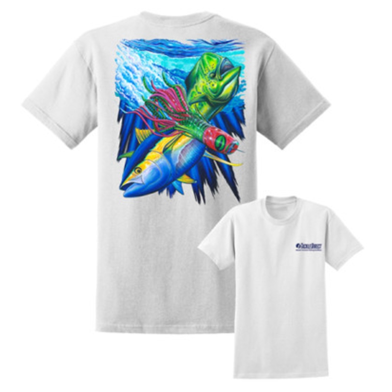 David Dunleavy DDM8049 TD Logo Mahi Tuna Lure SS Shirt – Wht XL