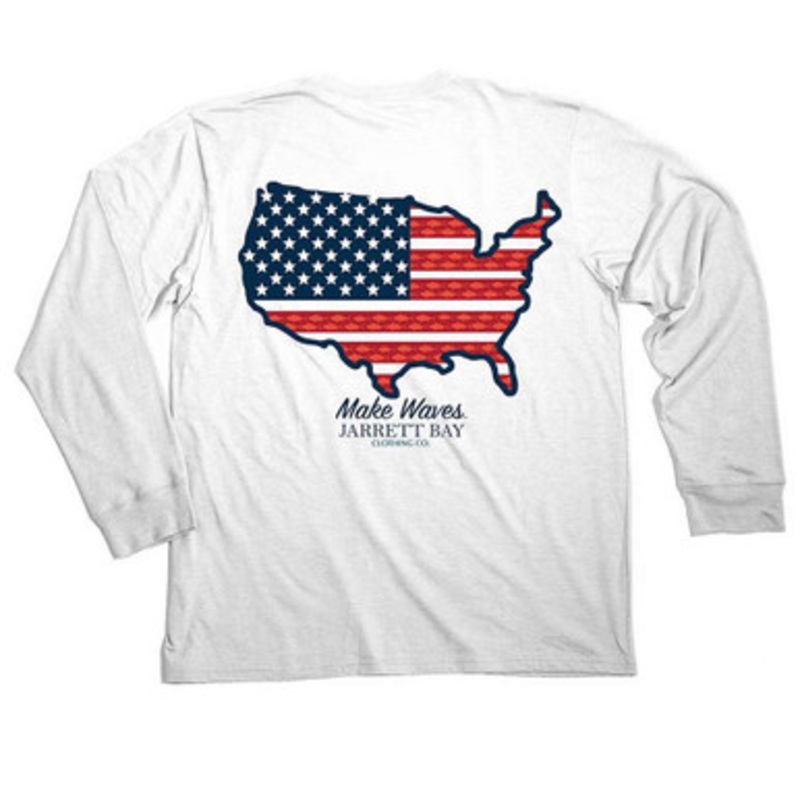 Jarrett Bay US Map Harkers Island Long Sleeve T-Shirt – Medium